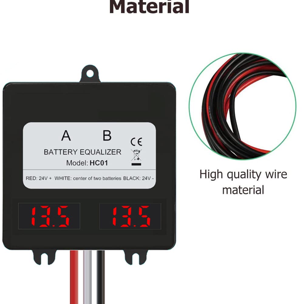 SolaMr 24V Batterie-Equalizer 2x12V Batterie Ausgleicher Battery Balancer Equalizer für Gel/Hochwasser/AGM-Bleiakkus für Solarladesystem - HC01