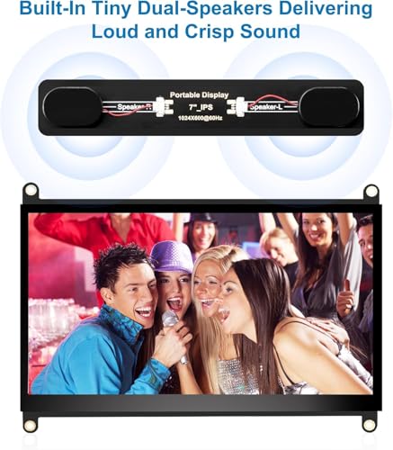 Image of 7 Inches Touchscreen Monitor, HD 1024x600 IPS LCD Capacitive Touch Screen Compatible with R Pi 4B /3B+ /3B /2 /1B+ /Zero Ora Pi 5 Por /3 Plus /3B /4B Ban Pi and Windows 10 /8 /7 (CX-070-A3 US) 1