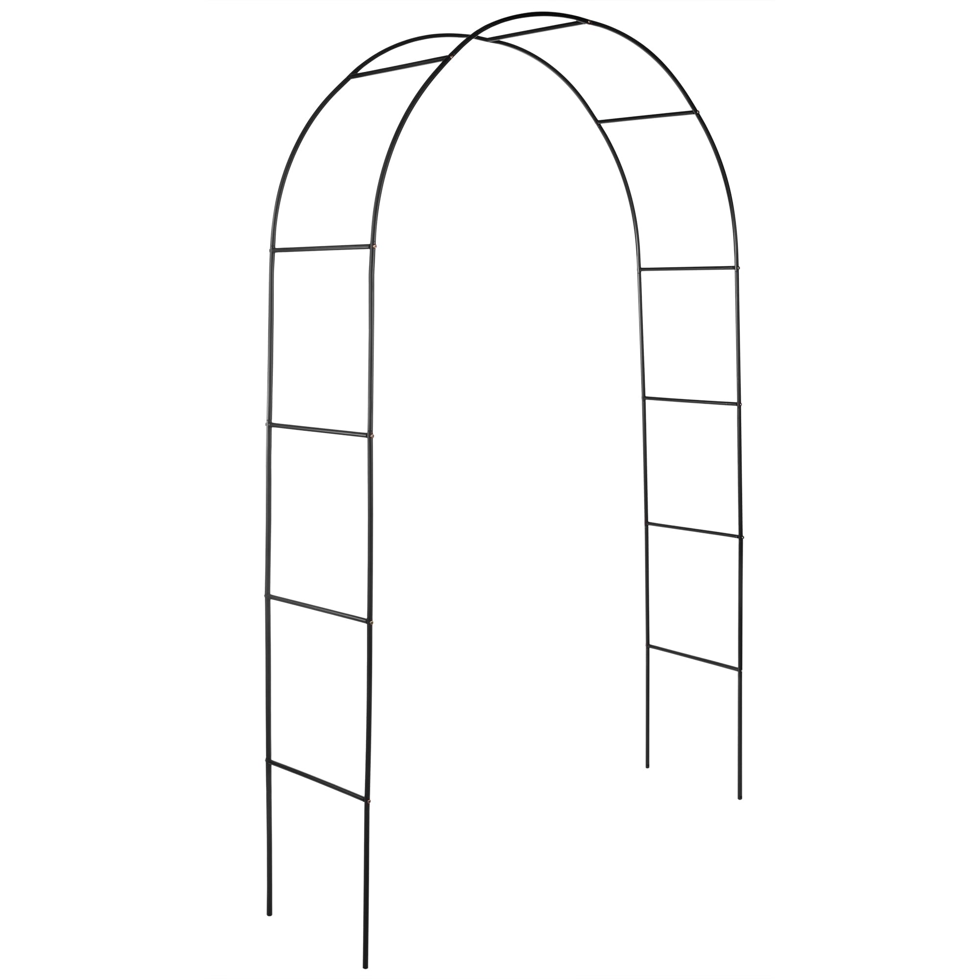 Hardys Black Metal Garden Arch - Arbour Trellis for Climbing Plants, Roses - Indoor & Outdoor Archway Garden Decor and Lawn Wedding Arch - Heavy Duty Steel Frame (2M)