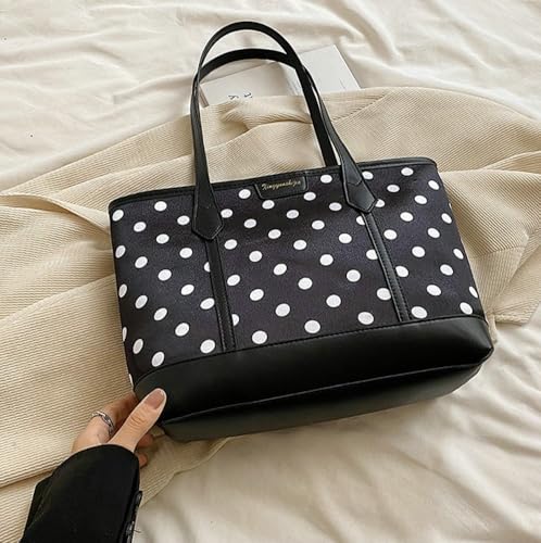 2025 Polka Dot Tote Bag for Women Classic Satchel Purse Large Capacity Shoulder Handbag Office College Underarm Purse2