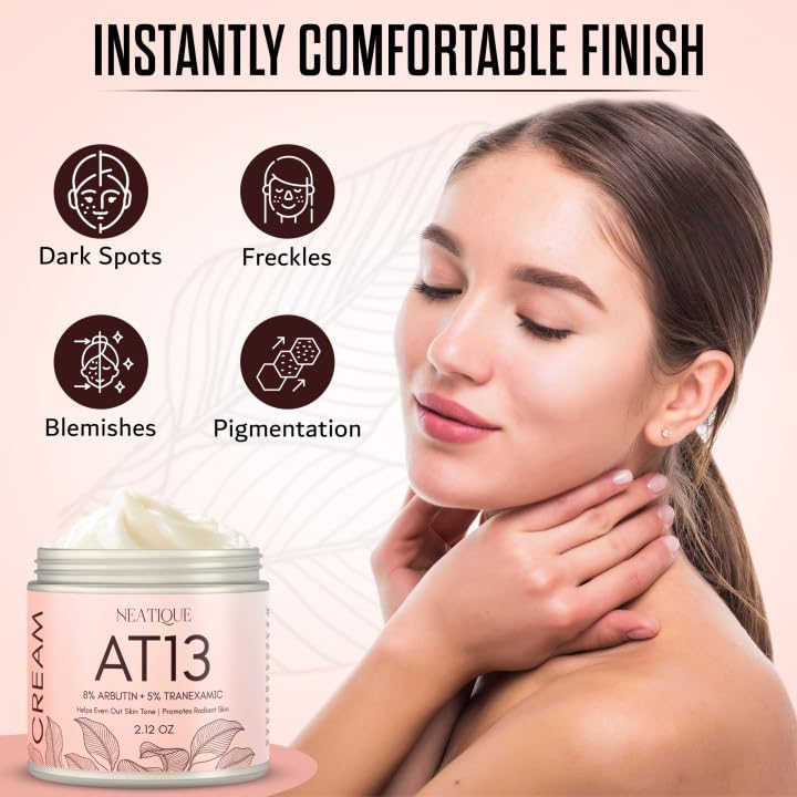 Arbutin 8% + Tranexamic Acid 5% Cream, 80,000ppm Arbutin, 50,000ppm TXA, AT13 Complex Facial Cream for Niacinamide, Glutathione, Dark Spots, Freckle, Blemishes, Pigmentation, 60ml, 2 fl.oz. - Image 5