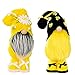 ZWPY Bumble Bee Gnomes Sueco Honey Bee Elf Plush Amarillo Y Negro Escandinavo Home Farmhouse Decoración De Cocina Estante De Abeja Sitter Bandeja De Exhibición En Niveles, Juego De 2