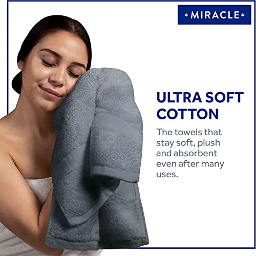Miracle Made Bath And Shower Towel - Stone - Premium 100% Usa-Grown Cotton Bath Sheets With Natural Silver Ultra Soft Plush Fade Resistant Highly Absorbent Quick Drying #TOP6