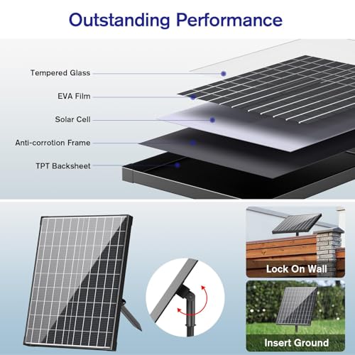 POPOSOAP Solar Pond Pump, 30W Solar Water Pump 430GPH Flow Adjustable, Solar Fountain Pump with Diverter Valve & 6.6 FT Tubing for Ponds, Wildlife Garden, Waterfall, Fountain, Water Feature-P130H