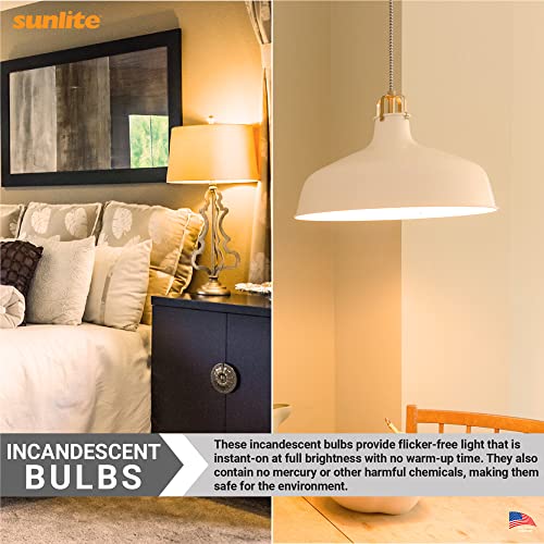 Sunlite 41716 Incandescent A21 Light Bulb, 150 Watts, Medium Base (E26), High 2600 Lumens, Dimmable, Clear Finish, Mercury Free, 2600K Warm White, 3 Count #TOP26