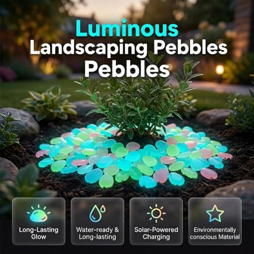 Image of Colorful Glow in the Dark Rocks, 2026 New Outdoor Night Garden River Pebbles, Upgrade Magical Luminous Rocks Gravel Fish Tank Aquarium Stepping Yard Decor (Multicolor-1000pcs)
