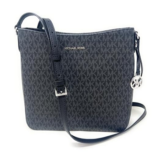 Michael Kors Jet Set Large Messenger Bag Crossbody Black MK Signature