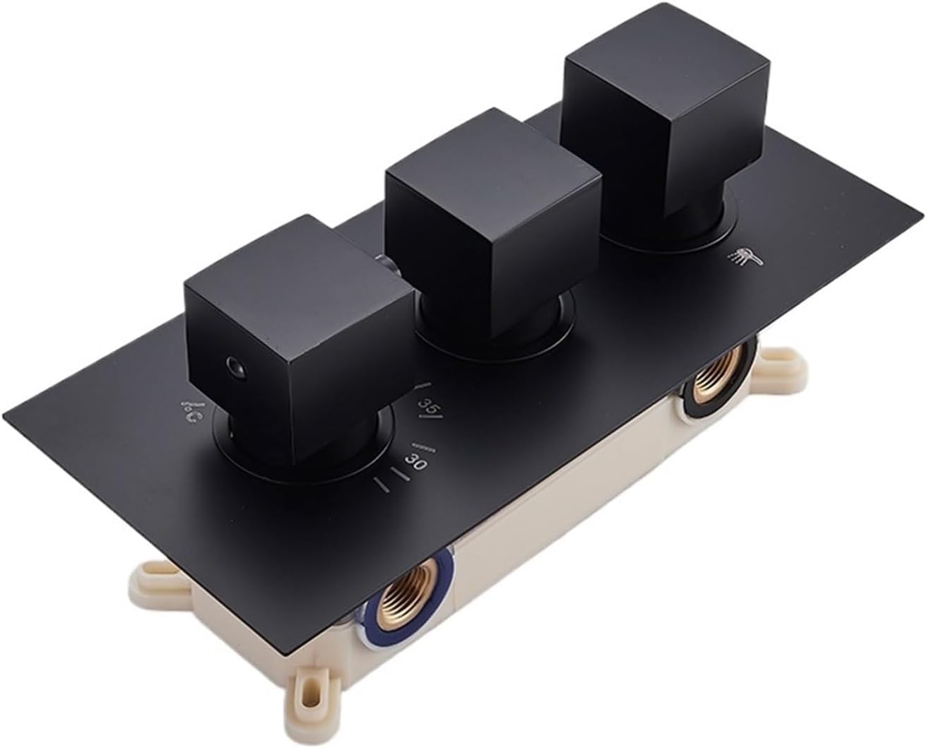 3/4 Ways Thermostatic Mixer Valve Shower Faucet Brass Mixer Shower Accessories Hardware Thermostatic Concealed Control Valve(Chrome B)