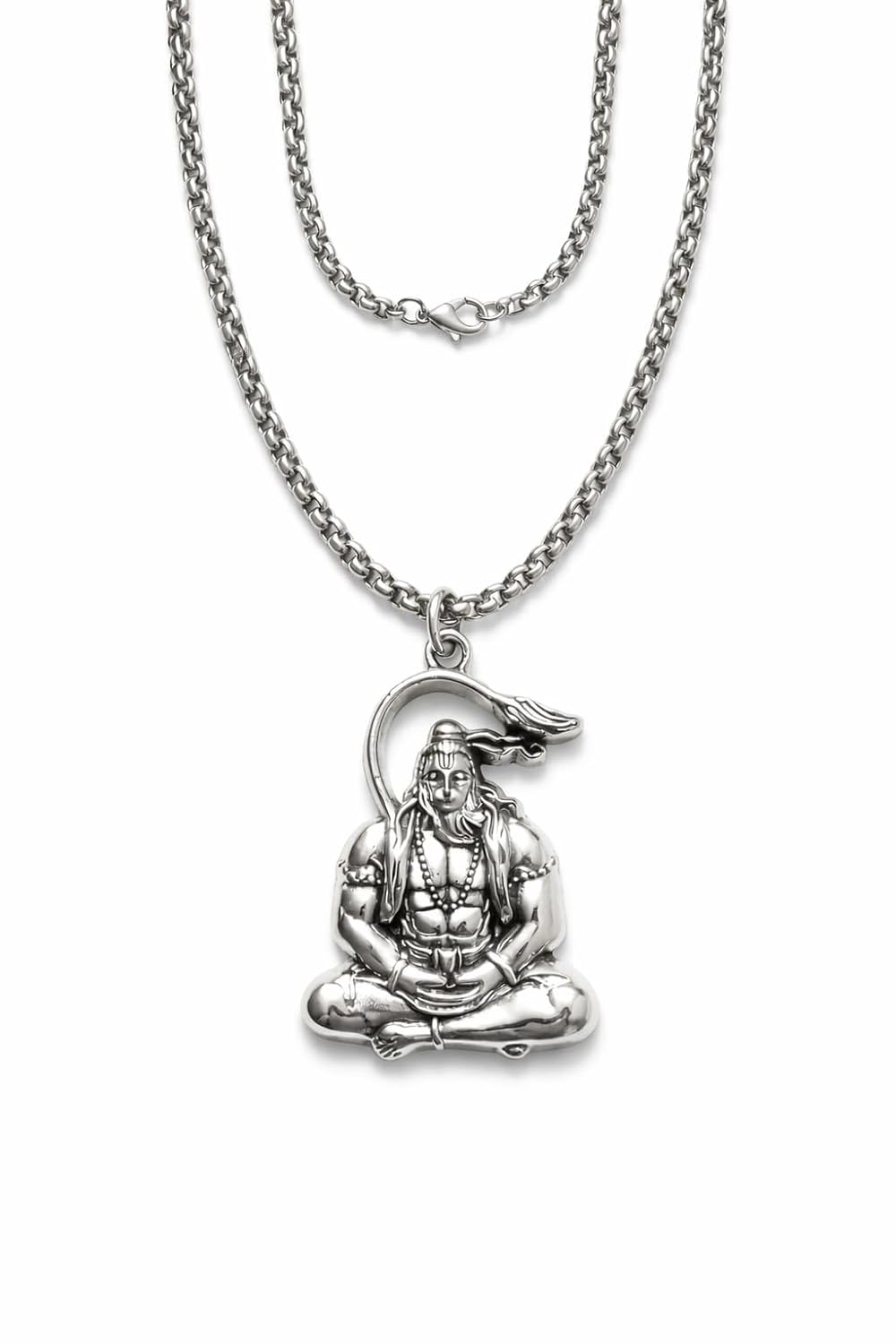 Ridhvik Silver Hanuman Pendant Necklace for Men & Boys | Stainless Steel Chain | Bajrang Bali Locket | Religious Spiritual... - Review, Price and Buying Guide