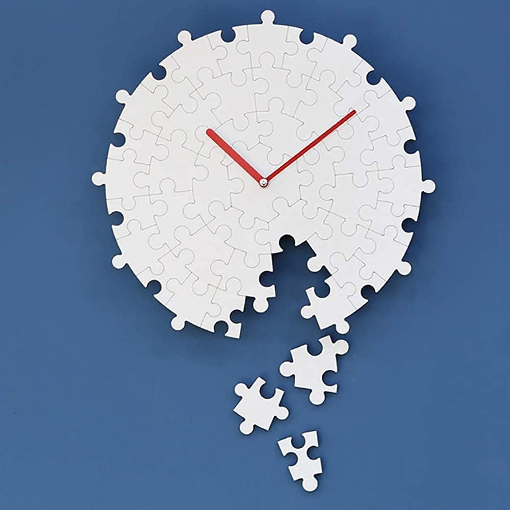 Wall Clock Living Room Creative Personality Fashion Wall Clock/European Minimalist Wall Charts Mute Decorative Clock (Color : Gray) (Color : White)