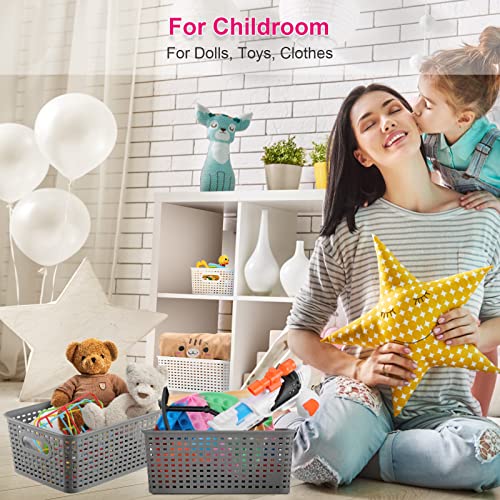 Raxmetry Plastic Storage Baskets With Lid Lidded Storage Bins Pantry Organization And Storage Containers Small Baskets For Shelves Desktop Drawers Closet Classroom Bathroom Bedroom Office #TOP7