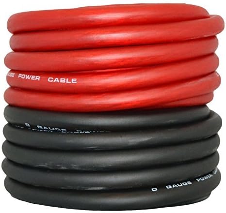 SoundBox Connected 0 Gauge Red/Black Amplifier Power/Ground Wire Set, 50 Ft. Cables