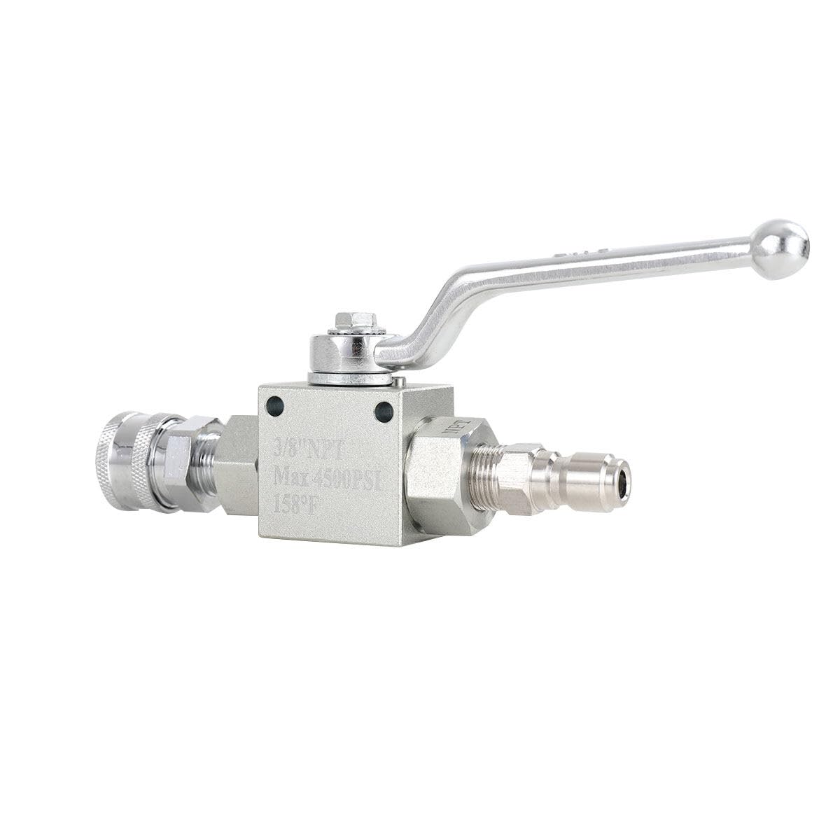 YILIKISS High Pressure Washer Ball Valve Kit, 3/8 Inch Quick Connect for Power Washer Hose Pipeline, 4500 Psi