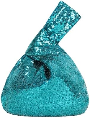 Eternal Beauty Teal Sequin Wristlet Bag – Reinforced Sparkly Evening Clutch for Wedding Guest, Cruis...