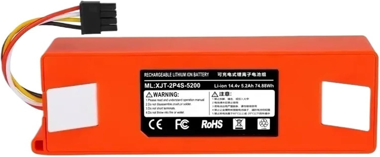 Replacement Battery BRR-2P4S-5200D，Compatible For XIAOMI，1S 1ST，Compatible For Roborock，SDJQR01RR Sweeping Mopping Robot Vacuum Cleaner Parts Replacement
