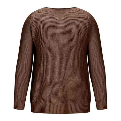 Mens Sweater 2025 Crew Neck Knit Pullover Long Sleeve Chunky Sweaters Slim Fit Warm Casual Knitted Jumper