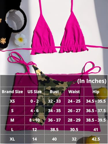 Image of ShawGobow Womens 3 Piece Leopard Bikini Set,Triangle String High Cut Thong Sexy Swimsuit & Coverup Skirt,Pool Party Outfit
