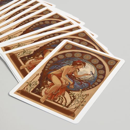Baraja Woman and Bird Art Nouveau 52 cartas póker miniatura 5