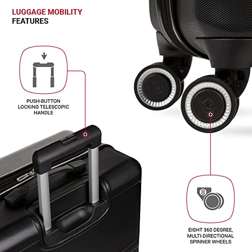 SwissGear 8090 Hardside Expandable Luggage with Spinner Wheels, Black, Checked-Large 28-Inch2