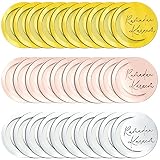 FHIHEAT 30 Pcs Round Acrylic Cake Toppers,Eid Ramadan Kareem Cake Disc Mirror Cupcake Toppers Gold S