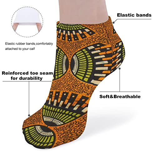 African Ankara Pattern 5 Pairs Ankle Socks Low-Cut Athletic Running Socks for Men and Women4