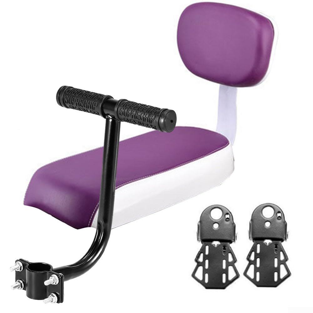 Seggiolino posteriore per bicicletta con schienale maniglia e pedali, supporto in acciaio al carbonio morbido, cuscino morbido per mountain bike, bici elettrica, adulti e ragazzi, blu, nero, rosa