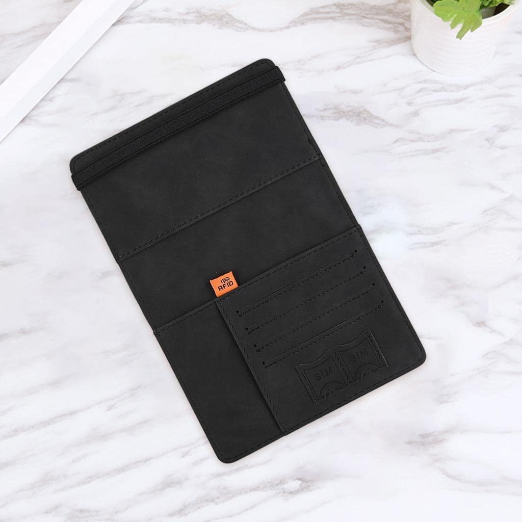 Estuche organizador de documentos para pasaportes, cartera de viaje, tarjetero, rojo, 15 x 21 cm, Juego de 10 (negro, 15 x 21 cm), 15 x 21 cm