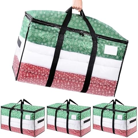 TAILINK Clear Extra Large Moving Bags 4 Packs, Heavy Duty Storage Bags with Zipper & Wrap Handles, Collapsible Storage Totes with Tag Pocket, Space Saving Packing Bags for Home & Dorm Cover