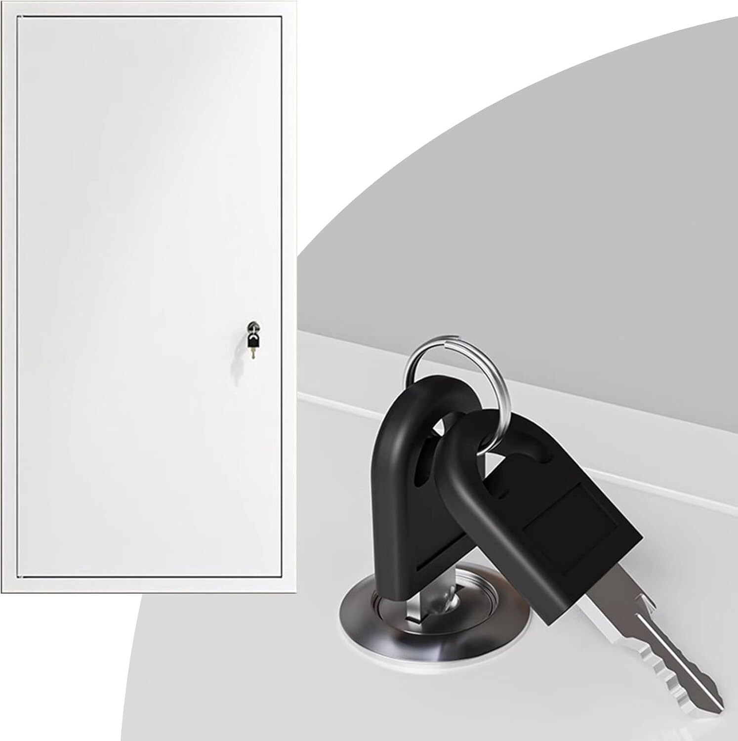 VUIKLCty White Access Panel Cover With Key Lock Recessed Wall Outlet Cover(50x90cm)