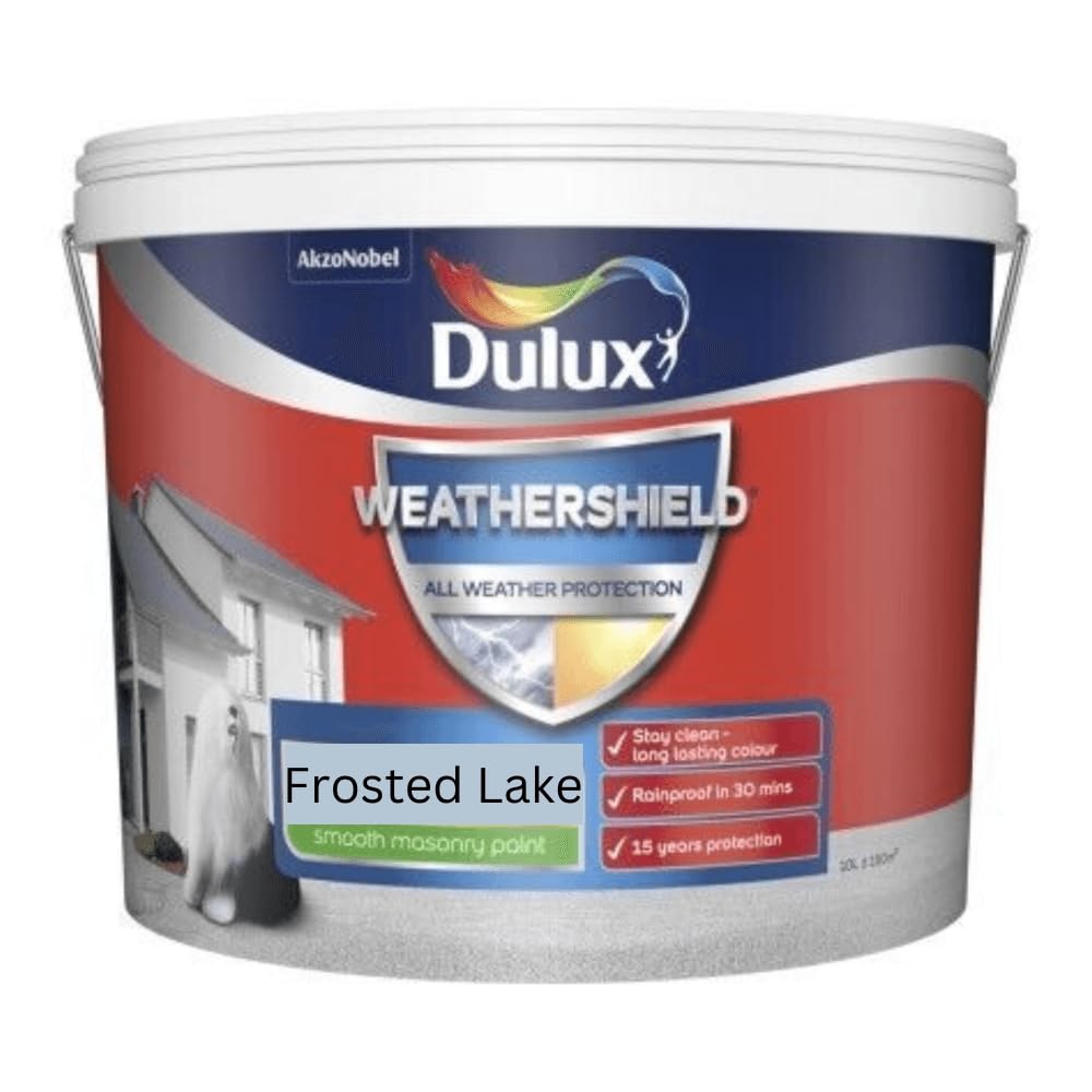 Dulux Weathershield Frosted lake Smooth Matt Masonry paint - All Weather Protection - 10L