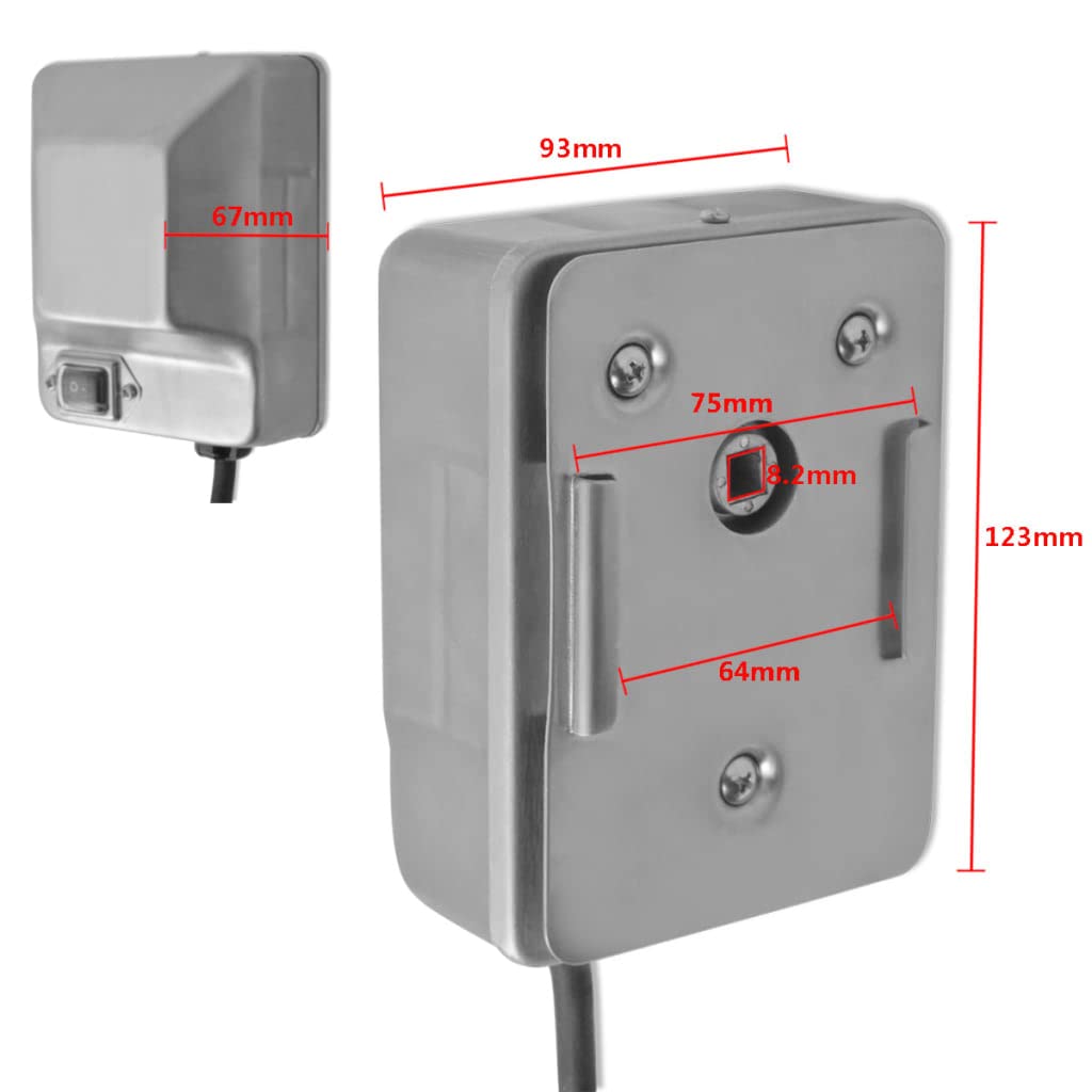 vidaXL Moteur de Broche à rôtir Acier Inoxydable 4W Moteur pour rôtisseries