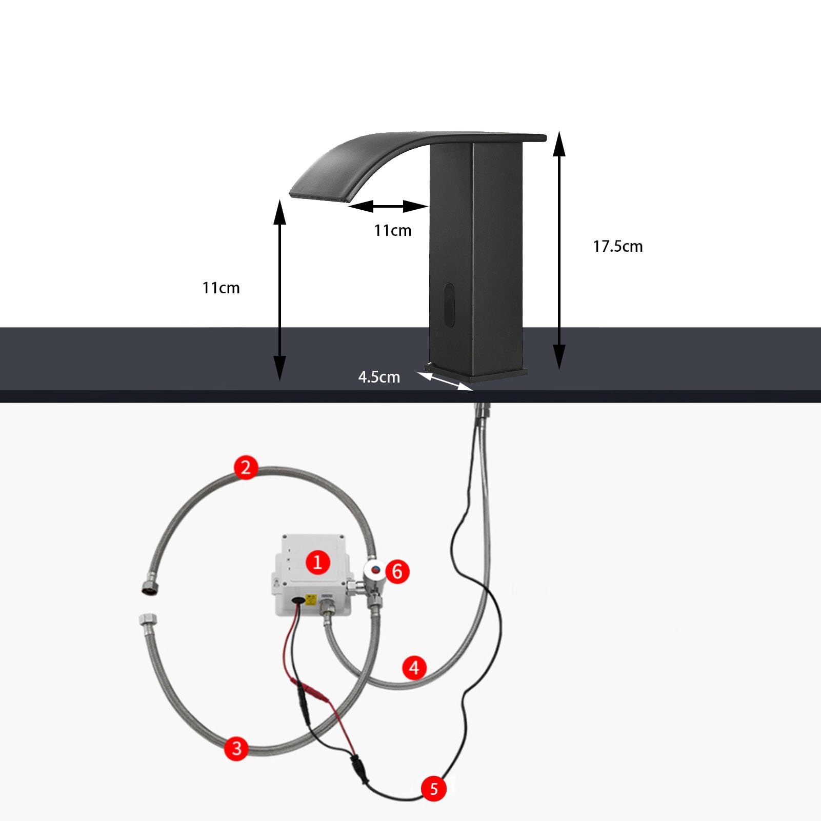 Rubinetto For Bagno Senza Tocco Sensore Automatico Rubinetto For Bagno Senza Tocco Sensore Di Movimento Automatico Rubinetti For Lavabo Con Miscelatore Di Temperatura, Rubinetto Intelligente
