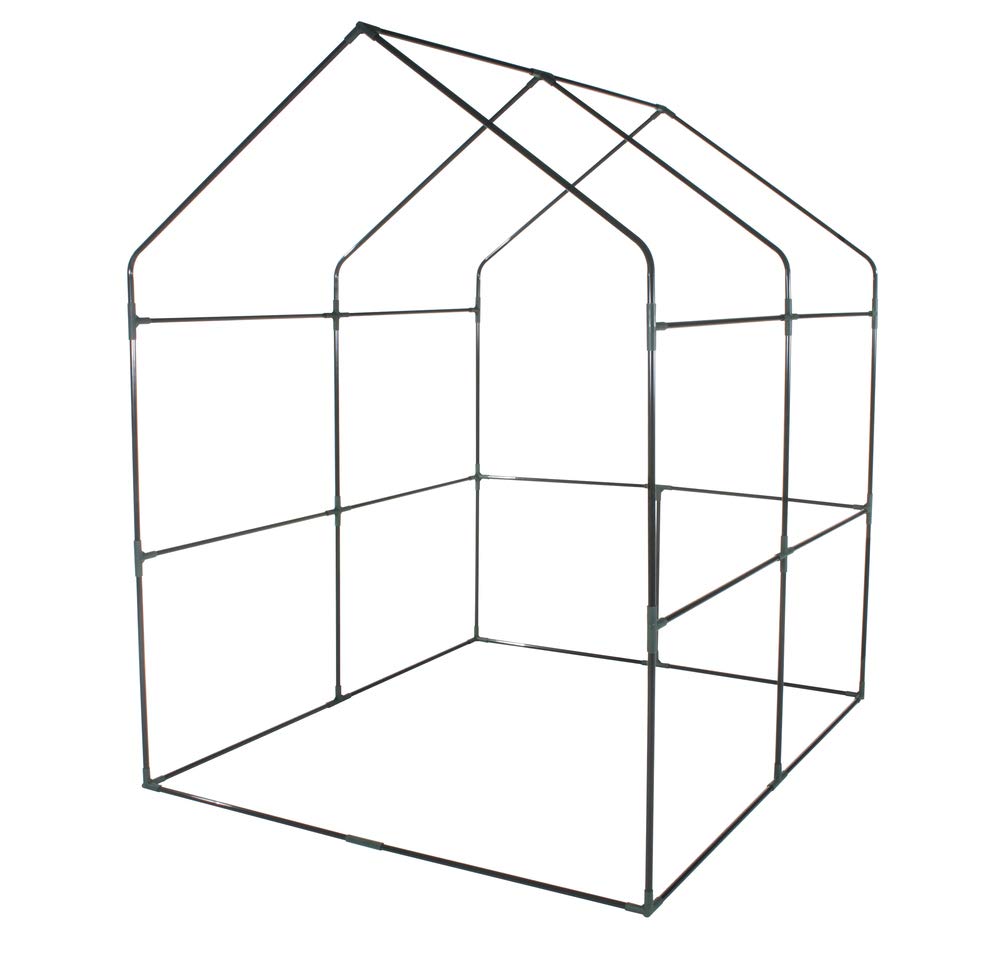 VERDELOOK | Invernadero Cottage Sin Estantes con Lona de PVC Transparente, Marco Metálico, 143x143x195 cm, Para Protección de Plantas, Jardinería, Resistente, Apertura con Cremallera
