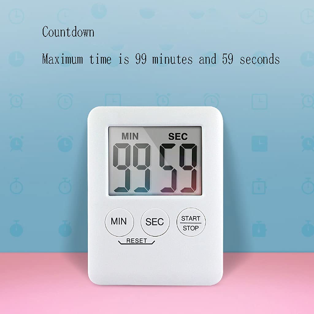 Timer da cucina digitale Timer da cucina digitale e timer digitale magnetico con orologio a 24 ore di muto contare il conteggio del display LCD grande e il conteggio degli allarmi Adatto a bambini, in
