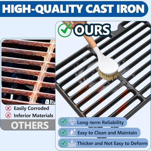 Image of SafBbcue DGF493BNP 16.5 inch Grill Grates for Dyna Glo DGH474CRP DGH483CRP DGB494SPB DGB495SDP, Backyard BY13-101-001-12 GBC1440W, Kenmore 146.23678310 146.16132110 146.20164510 146.23679310 Grill Parts