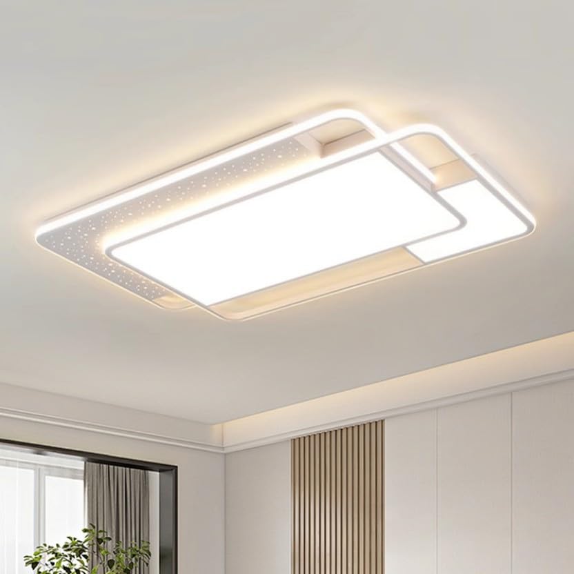 JDONG 90W LED Deckenleuchte Dimmbar 90x60CM Deckenlampe mit Fernbedienung 3000K-6500K Helligkeit einstellbar moderne Rechteckige Leuchte für Wohnzimmer