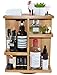 Spiretro Rotating Cosmetic Modular Organizer, Multi-Function Storage, 360 degree Carousel for Makeup, Toiletries, Vanity, Desk, Countertop, Bedroom, Closet, Solid Natural Wood with Acacia Brown