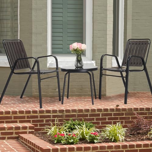 Vingli PPBISTROSET 3 Piece Patio Furniture Set Metal Patio Chairs Set Of 2 W/Pp Backrest And Seat, Outdoor Bistro Set thumb #6