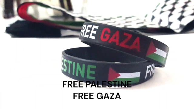Bracelet Silicone "Gaza Free Palestinian" - Multicolore, Neuf Avec étiquettes