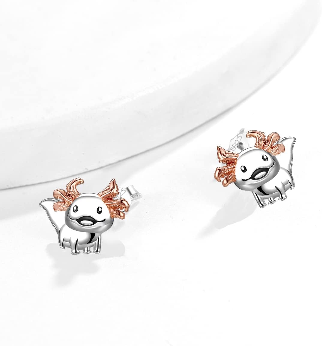 Axolotl/Fox/Panda/Unicorn/Horse/Dog Earrings 925 Sterling Silver Hypoallergenic Animal Stud Earrings Jewelry Gifts for Women Daughter - Image 4