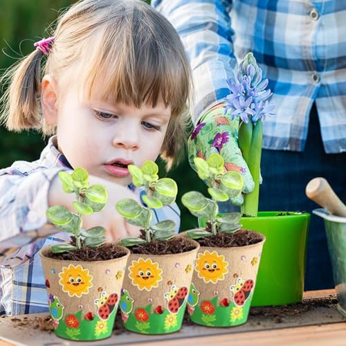 Macetas infantiles para decorar con cúpulas y calcomanías kit manualidades de papel 30 unidades 2