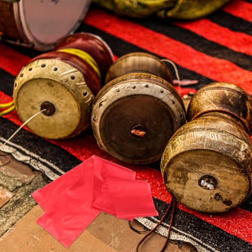 2 piezas de baquetas elegantes de seda roja para tambor, cintas de danza, palos para gimnasia rítmica y percusión aérea para niños y niñas miniatura 4