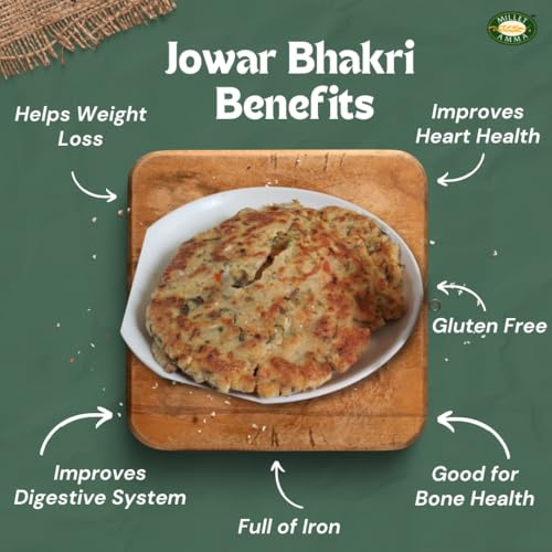 Image of Millet Amma Baked Jowar Bhakhri - 360 Gms | (Pack of 2 - Each 180 Gms) | Ready to Eat | Best Choice for Snack Time, Parties & Events | Healthy Traditional Gujarati Snacks