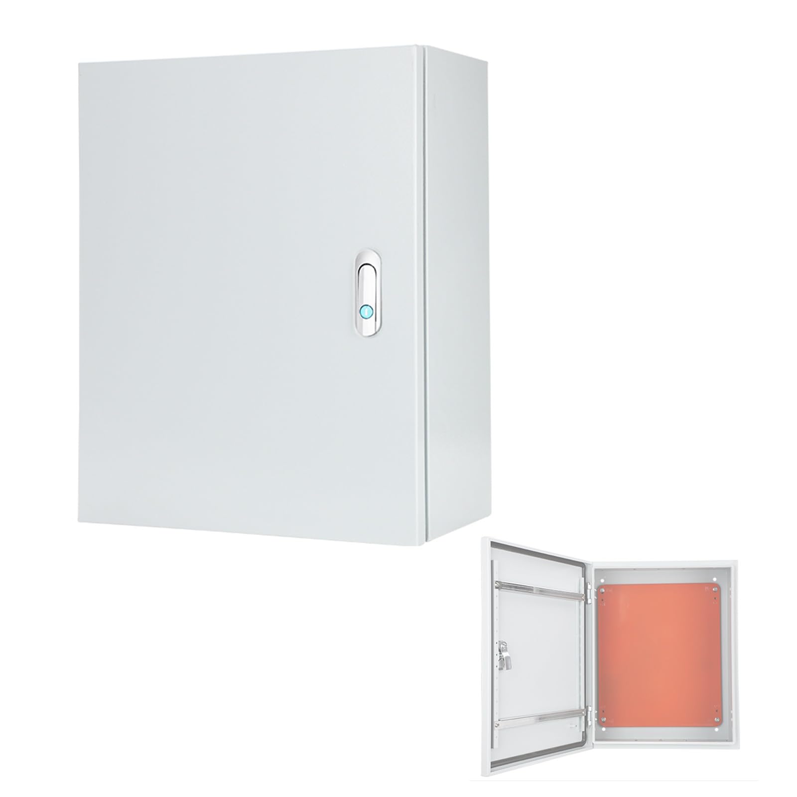 Scatola Elettrica In Acciaio Laminato A Freddo, Scatola Di Giunzione Bloccabile, Impermeabile, con Piastra Di Montaggio e Messa A Terra(60x50x20cm/23.6x19.7x7.9in)