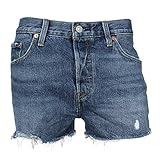 levis 501 shorts high waist 100 % Baumwolle Levis Jeansshorts Damen 501 Short 32317-0073 Back to Your Heart Mittelblau, Hosengröße:25