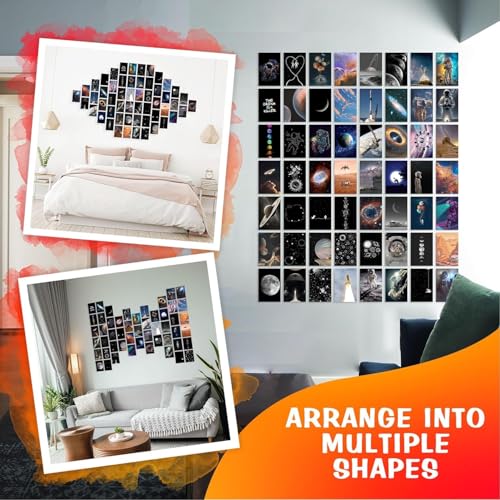 Image of Space Posters, Home Decor For Living Room, Aesthetic Wall Stickers For Bedroom And Gym, Gifts For Men And Friends, 4x6 Inches Size Collage Art Kit (Space Wall Collage Kit)