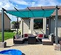 PURPLE LEAF 10' X 13' Outdoor Retractable Pergola with Sun Shade Canopy Patio Metal Shelter for Garden Porch Beach Pavilion Grill Gazebo Modern Yard Grape Trellis Pergola, Turquoise Blue