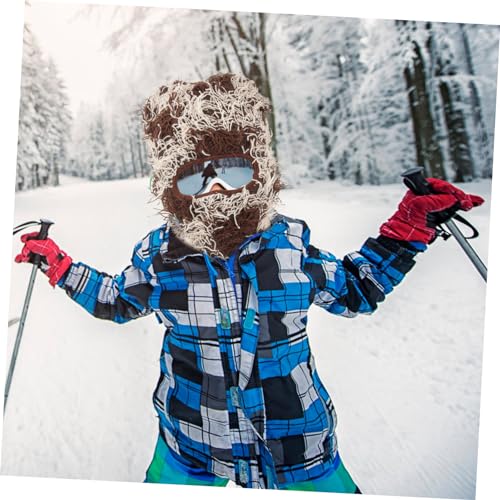 Cascos de Escalada Balaclava Ski Mask Felpudo para Hombres y Mujeres Máscara Facial de Invierno Extremadamente Suave Café miniatura 7