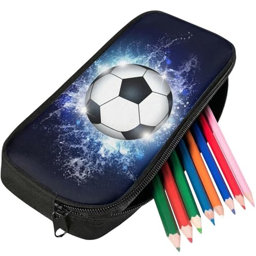 Trousse Scolaire Garcon, Trousse Foot, Trousse à Crayons Garçons Football, Trousse Ecole Garçon, Grande Capacité étui à Crayons, Grande Trousse de...