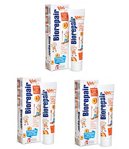 Biorepair Kids 0-6 Oral Care Toothpaste Peach 1.7fl.oz 50ml, Pack of 3